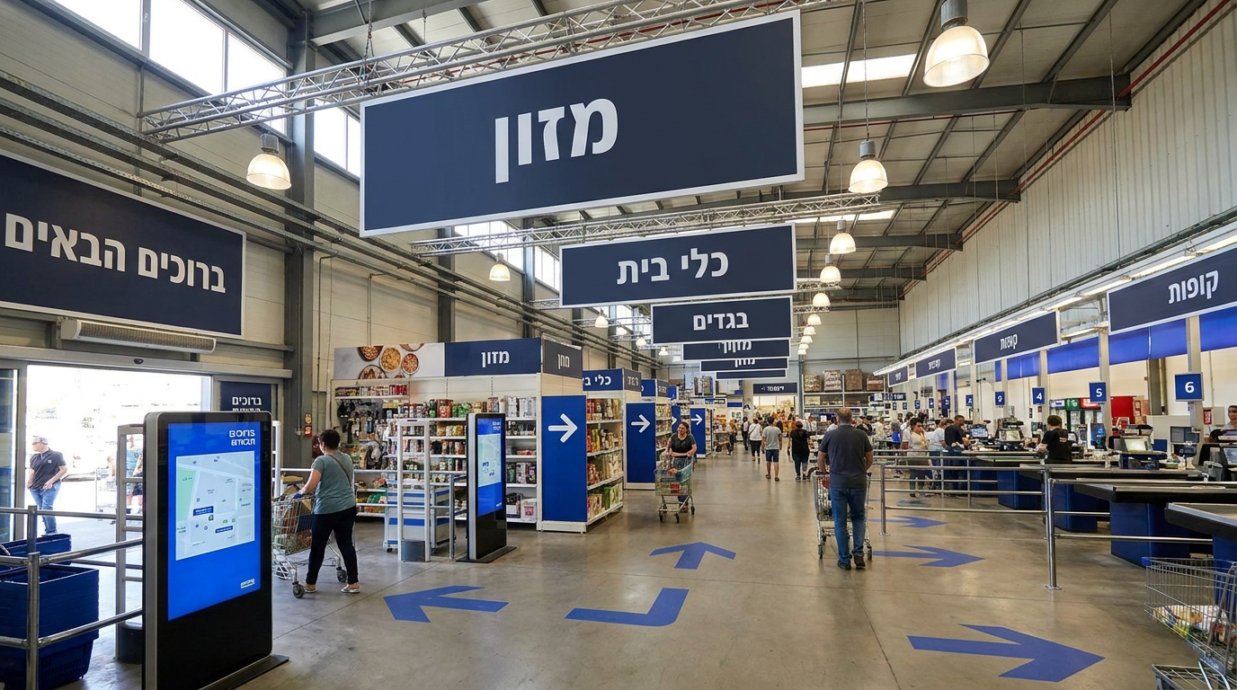 סוגי פריסות חנות באזור תעשייה - גריד, מסלול ופריסה היברידית